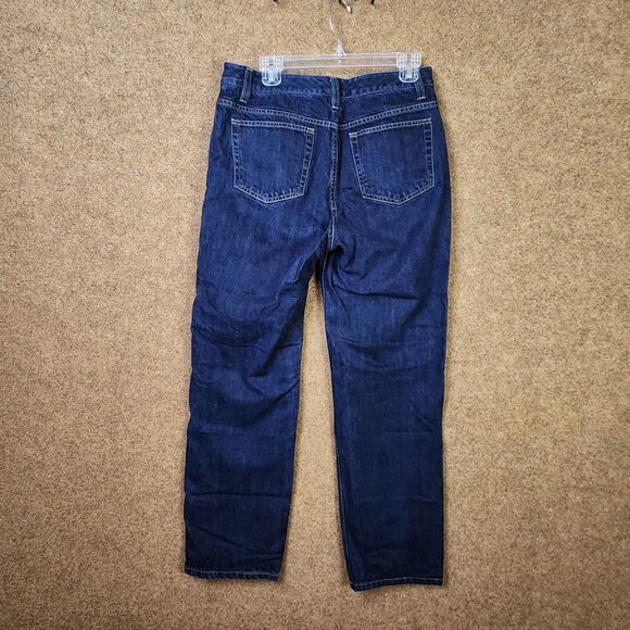 Eddie Bauer Women Flannel Lined Jeans Size 12 Blue Natural Fit Straight Mid-Rise - Picture 6 of 12